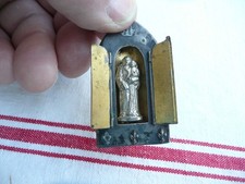 antique silver metal reliquary with its statue of ST ANTONY OF PADOUA