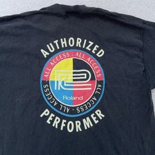 Vtg Roland Corp T-Shirt XL Keyboard Piano Synthesizer Music Concert 90s Synth