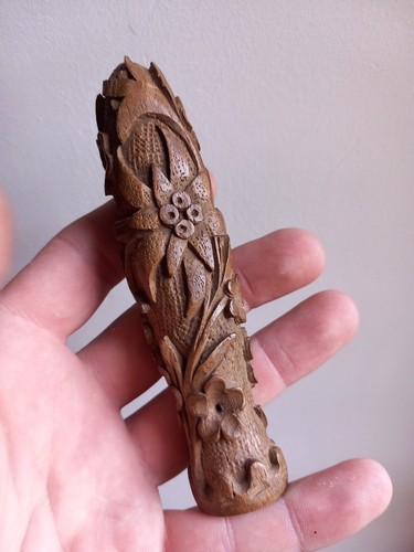 Manche bois sculpté forêt - manche,