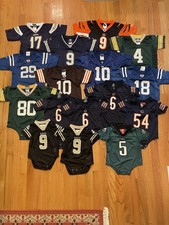 VTG NFL Football One Piece Jersey LOT Baby 12-24M 6-9M Bears Colts Eagles Saints