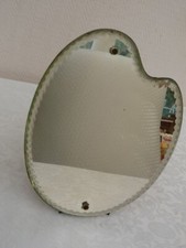 MIROIR PSYCHÉ DE TABLE STYLE ART NOUVEAU FORME PALETTE GLACE BISEAUTÉ