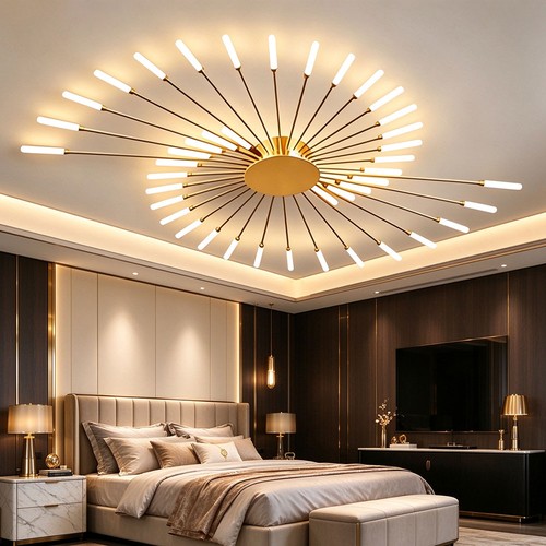 Doré led plafonnier soleil - doré,