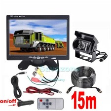 4Pin Vision nocturne Caméra de Recul Vue Arrière + 7" Moniteur 15m Câble 12V-24V