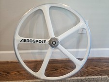 Vintage Aerospoke Rear Wheel 7 SPD Dura Ace 126mm Clincher White True NICE 700C