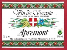 120-41 label wine of SAVOY APREMONT set LE CELLIER MONTANIA to 73170