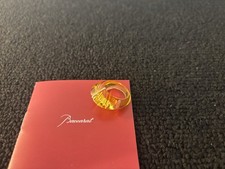 Baccarat Crystal Gold Border Shell Yellow Ring Size: 51