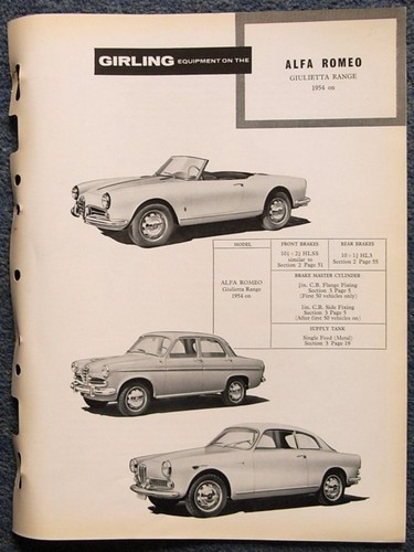 Alfa romeo giulietta girling - alfa,