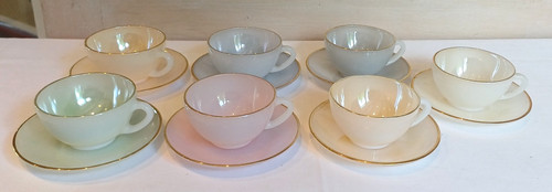 Lot tasses soucoupes en - 7,