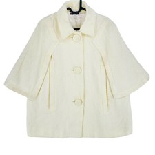 JLO Par Jennifer Lopez Beige Velours Manteau Cape Taille M