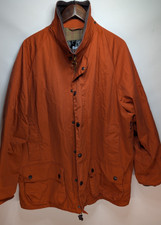 Barbour Lightweight Beaufort Jacket Mens XL Orange Cotton A973 missing Hood
