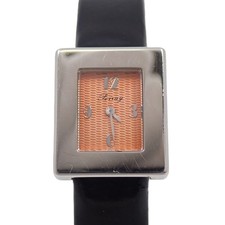 Montre pour femme Poiray Ma Mini cadran orange ceinture en cuir véritable