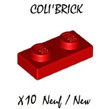 Lego 3023 - 10x Brique Plaque / Brick Plate 1x2 - Rouge / Red - 6225 28653 NEUF