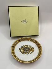 Bague ou plateau / cendrier en porcelaine Hermès en soie cocarde comme neuf 5...