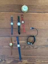 Lot - 6 montres pour pièces - un réveil Jaz 7 rubis pour pièces également