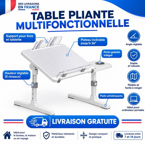 Table pliante pour lit - pour,