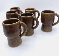 Ancien service à bière céramique signé EPL, lot 6 chopes en céramique émaillé