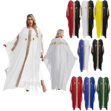 Women Gown Dubai Robe Maxi Kaftan Embroidery Cosplay Islamic Carnival Chiffon