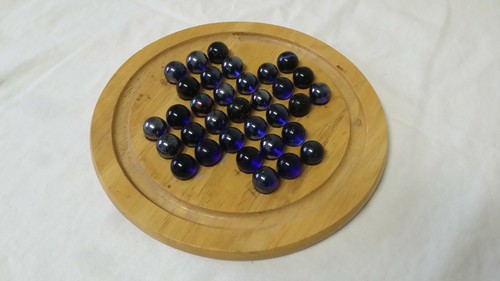 Jeu solitaire bois cm - solitaire,