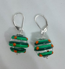 boucles d'oreille en verre de murano et argent 925 création unique