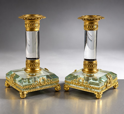 Paire bougeoirs style - paire,