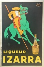 Liqueur Izarra Original Black 1934 Art Deco Poster