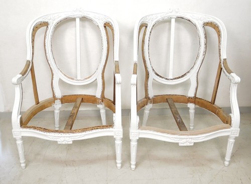 Paire bergères louis xvi - bergères, bois