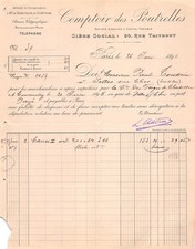 1896 COMPTOIR DES POUTRELLES A PARIS - M. TOUTAIN A CHABRIS