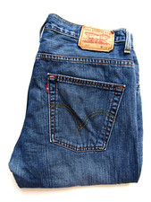 Levi's 507 men's jeans slim bootcut W34 L30 mid blue rare discontinued LEVF817