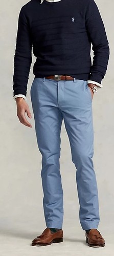 Chino homme bleu ciel - , coton