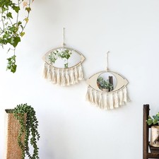 Miroir en macramé, miroirs