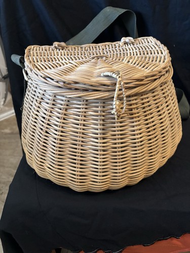 Ancien panier pêche - osier,