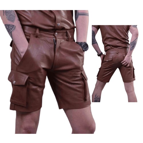 Shorts cuir marron - shorts,