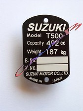 PLAQUE   SUZUKI   T 500 (