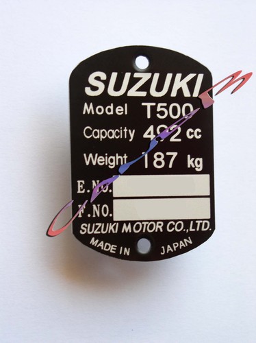 Plaque suzuki t 500 - plaque,