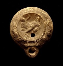 EROTIC ROMAN OIL LAP - 200 AD - ROMAN SEALED OIL LAMP - EROTIC SCENE