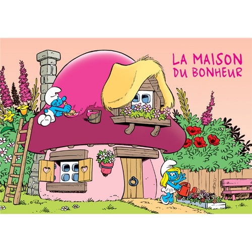 Postcard les schtroumpfs la - les, schtroumpfs,