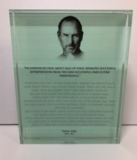 Steve Jobs Plexiglass Memorial Plaque Apple Corp CEO Entrepreneur Tech Mac