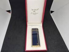 Vintage Cartier Gas Lage Dupont Gas Lighter Pentagonal Navy lacquer with Box