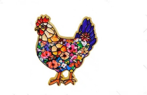 Broche poule emaillée bijou - broche,