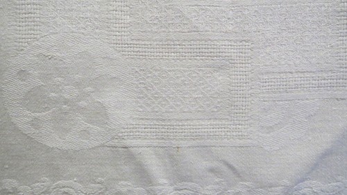 Nappe ancienne damassee lin - nappe, en