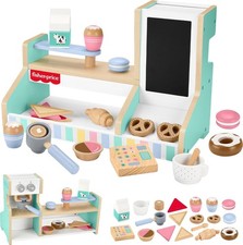 Fisher-Price Bois Jeux de Rôle Café Magasin & Jouet Register,20-Piece Nourriture