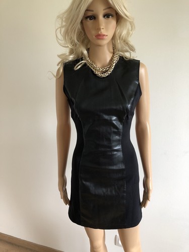 Robe noire simili cuir - robe,