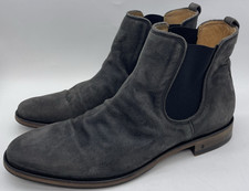 John Varvatos Fleetwood Sharpei Smoke Grey Suede Chelsea Boots Made in Italy 12