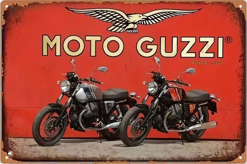Plaque murale métal moto - murale,