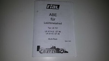 Abe TÜV certificate Rial Le Mans LE 757 alloy rims 7,5x17 et38 4x114,3 5x110