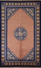 Tapis Chinois Art Déco Géométrique Vintage 5'x8' En Laine Tissé À La Main