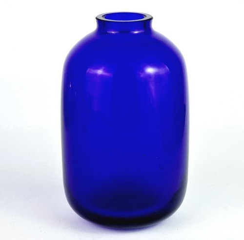 Vase verre vintage bleu - vase, en