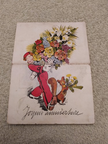 Spirou carte postale joyeux - spirou,