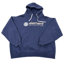 Vintage Y2K Element Hoodie Men Large Blue Sweatshirt Sweater Skate 2000s Grunge