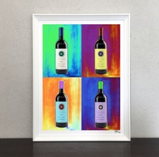 Sassicaia Pop Art - Art Wine - Vino - Redwine Enjoyment Funky Colors Gastronomy